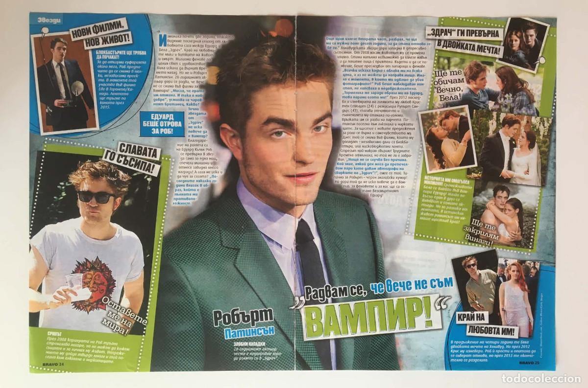 Coleccionismo de revistas y peri&oacute;dicos: Robert Pattinson Twilight 2-Page Retrospective Article & Interview A3 - Bravo Magazine Bulgaria