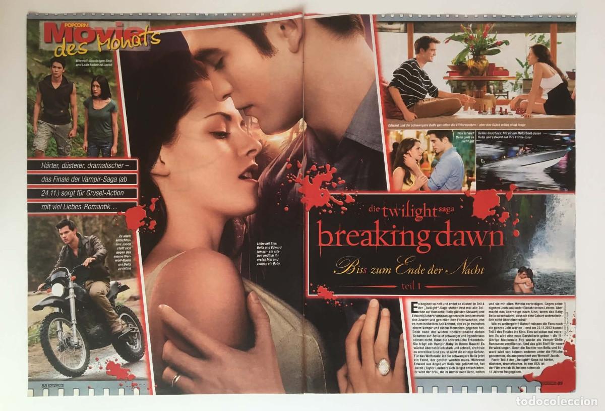Coleccionismo de revistas y peri&oacute;dicos: Twilight: Breaking Dawn Part 1 Original 2-Page Feature Article Clipping A3 Popcorn Magazine Germany
