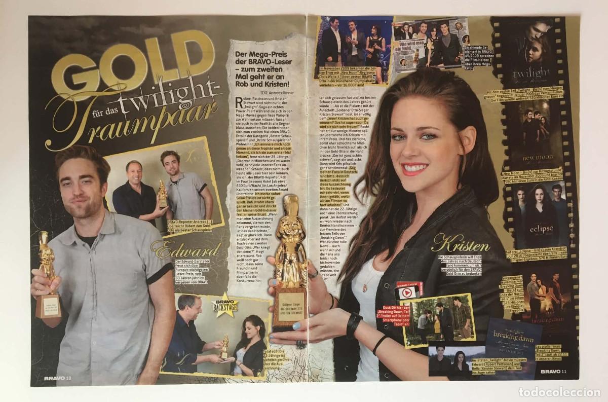 Coleccionismo de revistas y peri&oacute;dicos: Robert Pattinson & Kristen Stewart Bravo Otto Awards 2-Page Feature Article Clipping - Bravo Germany