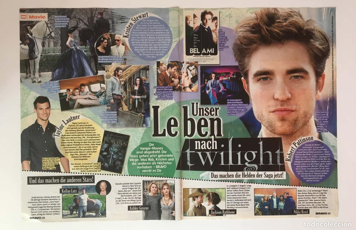 Coleccionismo de revistas y peri&oacute;dicos: Robert Pattinson Kristen Stewart Taylor Lautner Twilight Trio 2-Page Career Feature - Bravo Germany