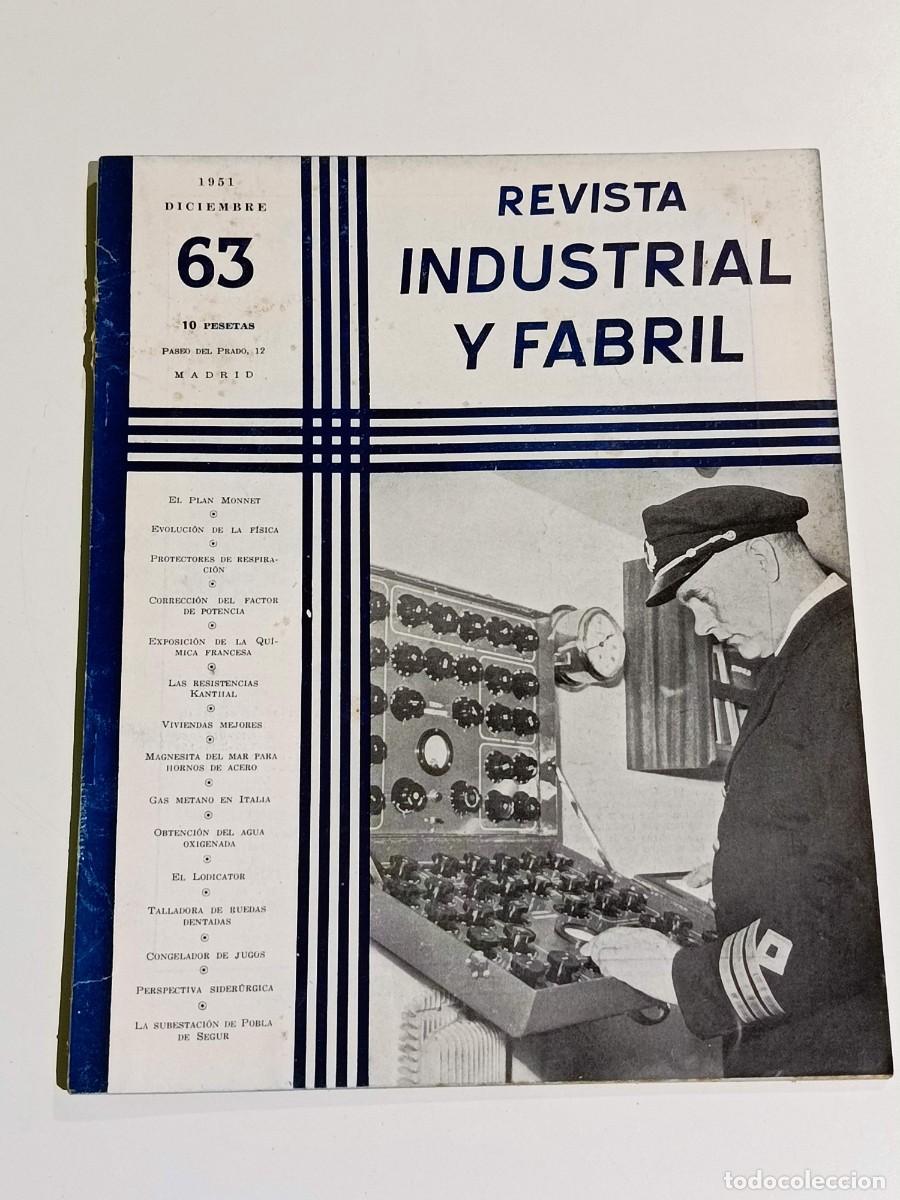 Coleccionismo de revistas y peri&oacute;dicos: Revista industrial y fabril N&uacute;mero 63 1951 Diciembre