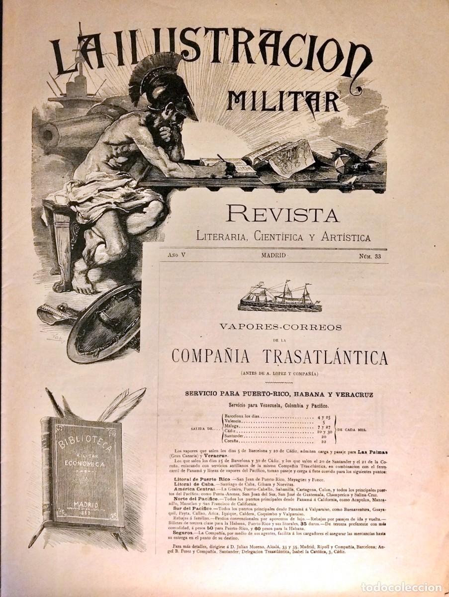 Coleccionismo de revistas y peri&oacute;dicos: LA ILUSTRACI&Oacute;N MILITAR. REVISTA LITERARIA, CIENT&Iacute;FICA Y ART&Iacute;STICA, A&Ntilde;O V, N&Uacute;M. 33, 30 DE JULIO 1884