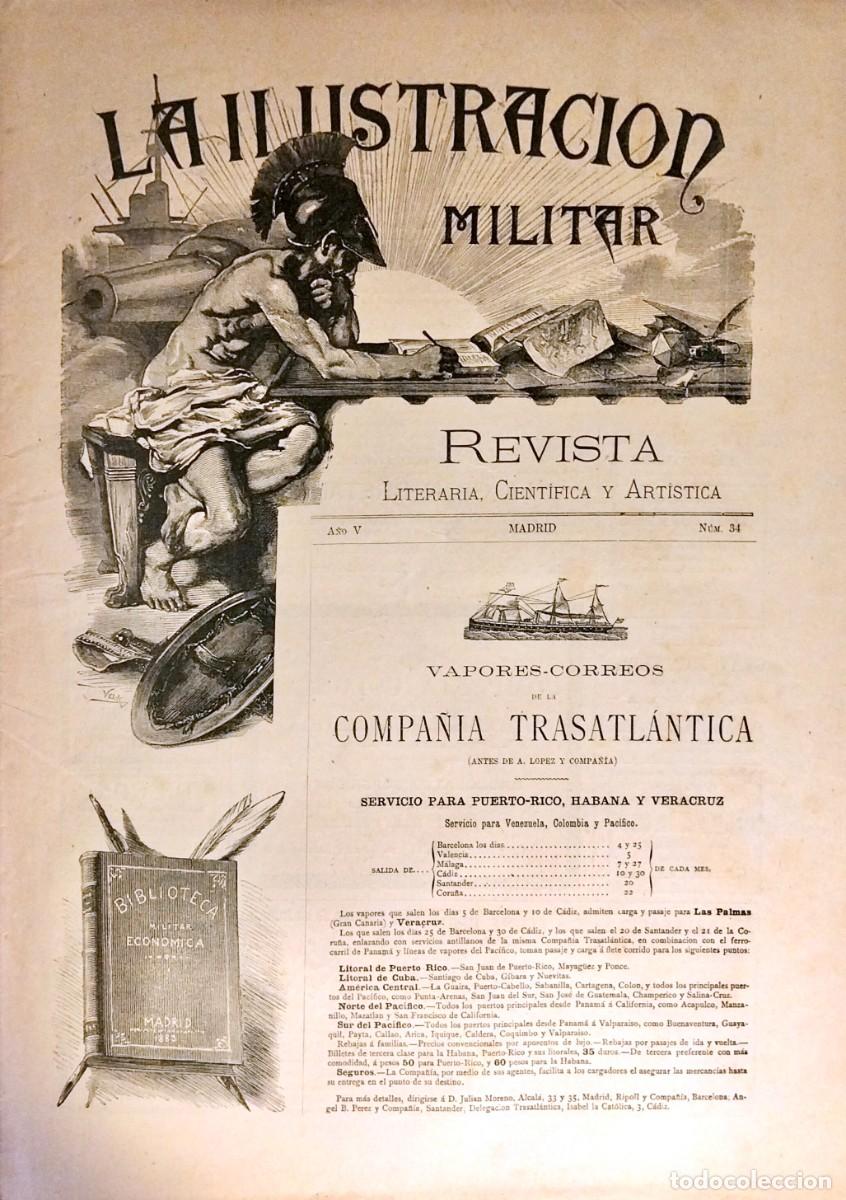 Coleccionismo de revistas y peri&oacute;dicos: LA ILUSTRACI&Oacute;N MILITAR. REVISTA LITERARIA, CIENT&Iacute;FICA Y ART&Iacute;STICA, A&Ntilde;O V, N&Uacute;M. 34, 10 DE AGOSTO 1884