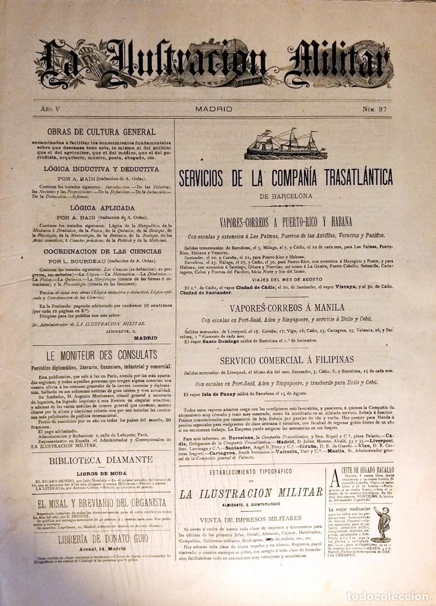 Coleccionismo de revistas y peri&oacute;dicos: LA ILUSTRACI&Oacute;N MILITAR. REVISTA LITERARIA, CIENT&Iacute;FICA Y ART&Iacute;STICA, A&Ntilde;O V, N&Uacute;M. 37, 10 SETIEMBRE 1884