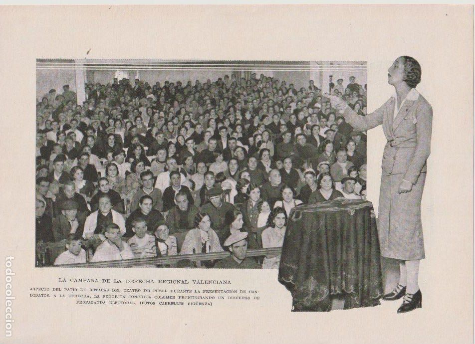 Coleccionismo de revistas y peri&oacute;dicos: * PUZOL. Valencia * Discurso de Conchita Colomer, de Derecha Regional Valenciana - 1933