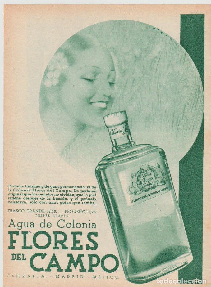 Coleccionismo de revistas y peri&oacute;dicos: Publicidad agua de colonia Flores del Campo de perfumer&iacute;a Floralia - 1933