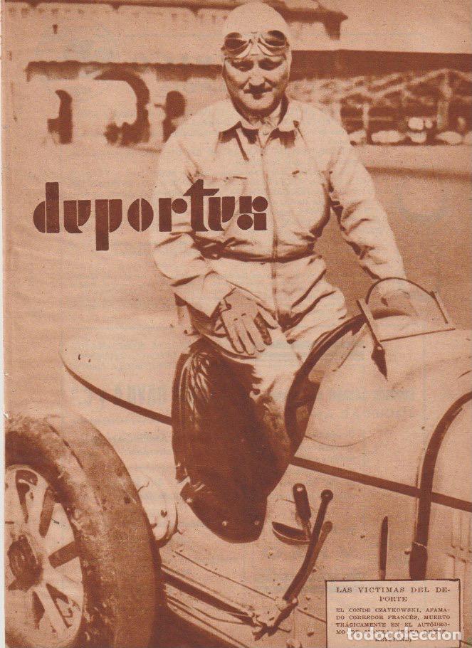 Coleccionismo de revistas y peri&oacute;dicos: * AUTOMOVILISMO * Conde Czaykowski, muerto en el aut&oacute;dromo de Monza- 1933
