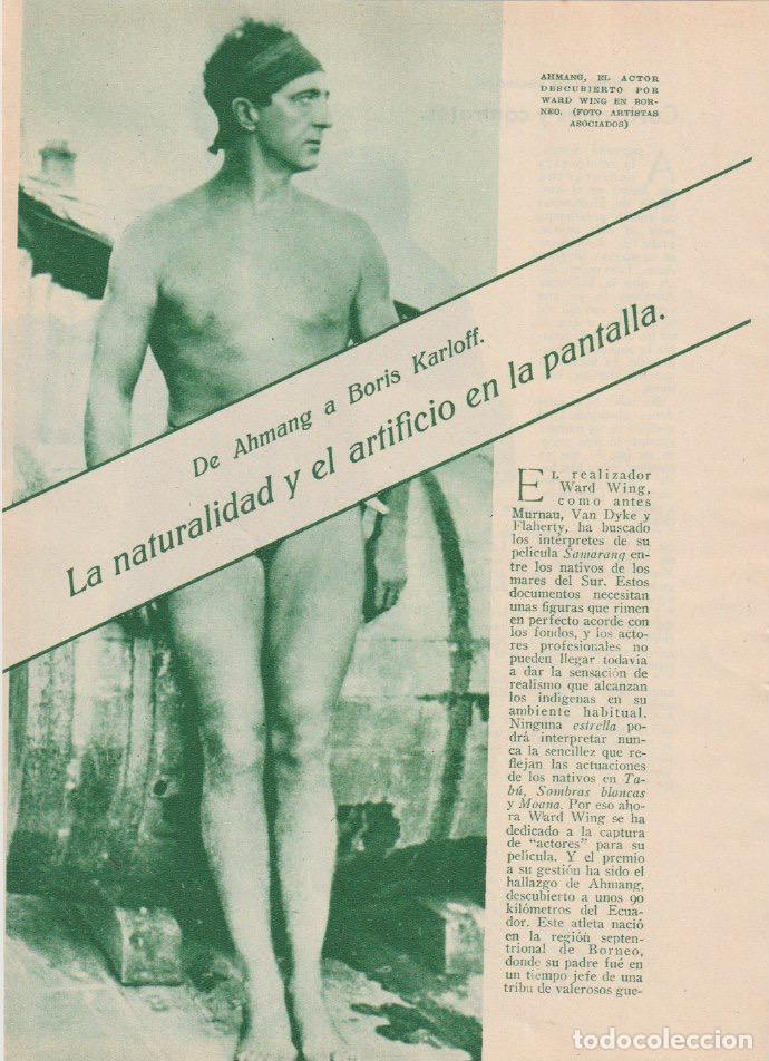 Coleccionismo de revistas y peri&oacute;dicos: * CINE * Ahmang, Boris Karloff, Walt disney y Mickey Mouse - 1933