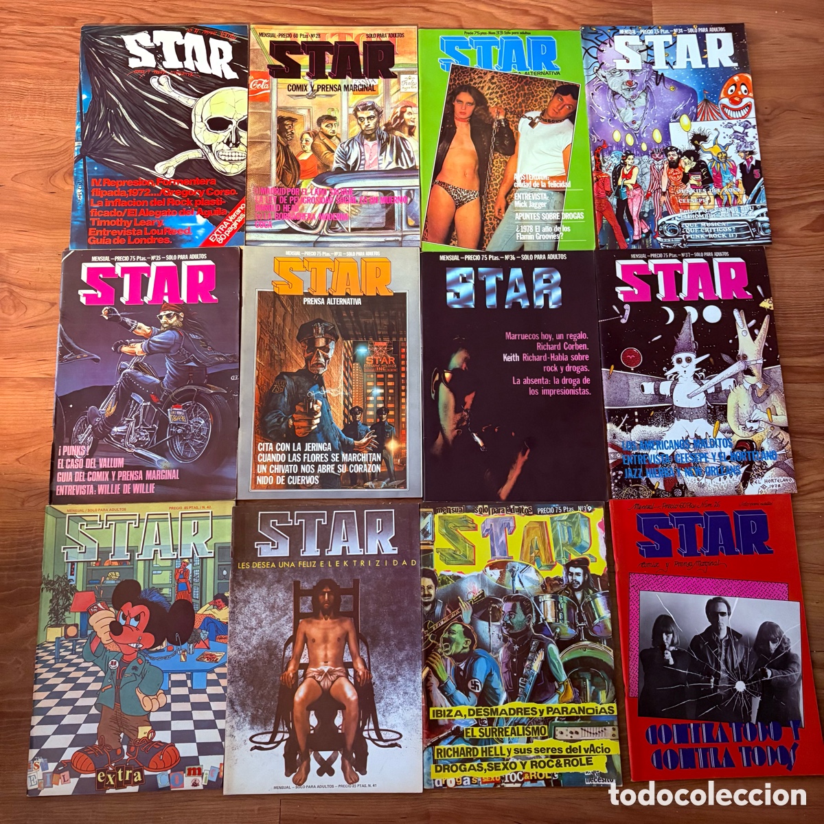 Coleccionismo de revistas y peri&oacute;dicos: lote revista comic comix underground star n&ordm; 26-27-28-31-33-34-35-36-37-39-41-42
