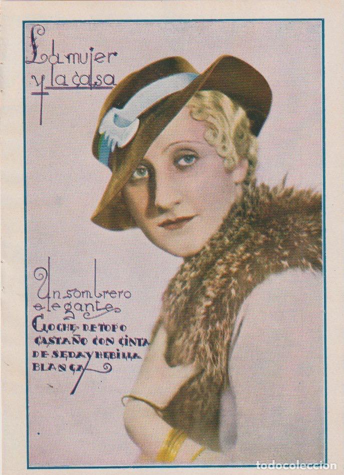 Collectionnisme de Revues et Journaux: * MODA FEMENINA * Sombrero, modelos de actualidad, vestido cloqu&eacute; - 1933