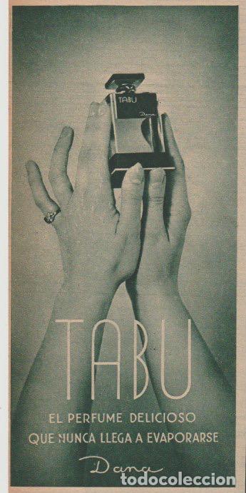 Coleccionismo de revistas y peri&oacute;dicos: Publicidad perfume Tab&uacute; de Dana - 1933