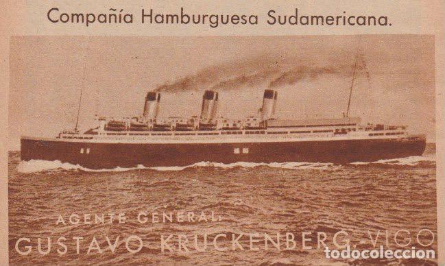 Coleccionismo de revistas y peri&oacute;dicos: * LINEAS DE NAVEGACI&Oacute;N * VIGO * Compa&ntilde;&iacute;a Hamburguesa Sudamericana - 1933