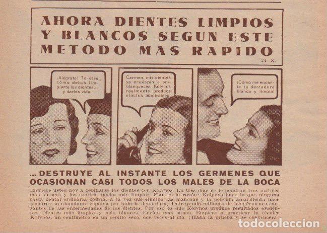 Coleccionismo de revistas y peri&oacute;dicos: Publicidad dent&iacute;frico KOLYNOS - 1933