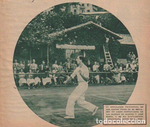 Coleccionismo de revistas y peri&oacute;dicos: * TENIS * Alonso (&iquest;Francisco de As&iacute;s?) - 1933