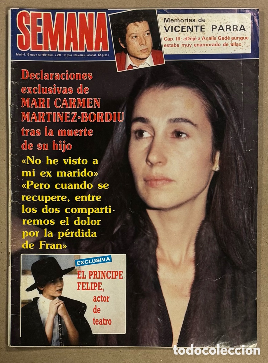 Coleccionismo de revistas y peri&oacute;dicos: SEMANA N&deg; 2299 (1984). CARMEN MARTINEZ BORDIU, PR&Iacute;NCIPE FELIPE ACTOR, JULIO IGLESIAS, IMANOL ARIAS
