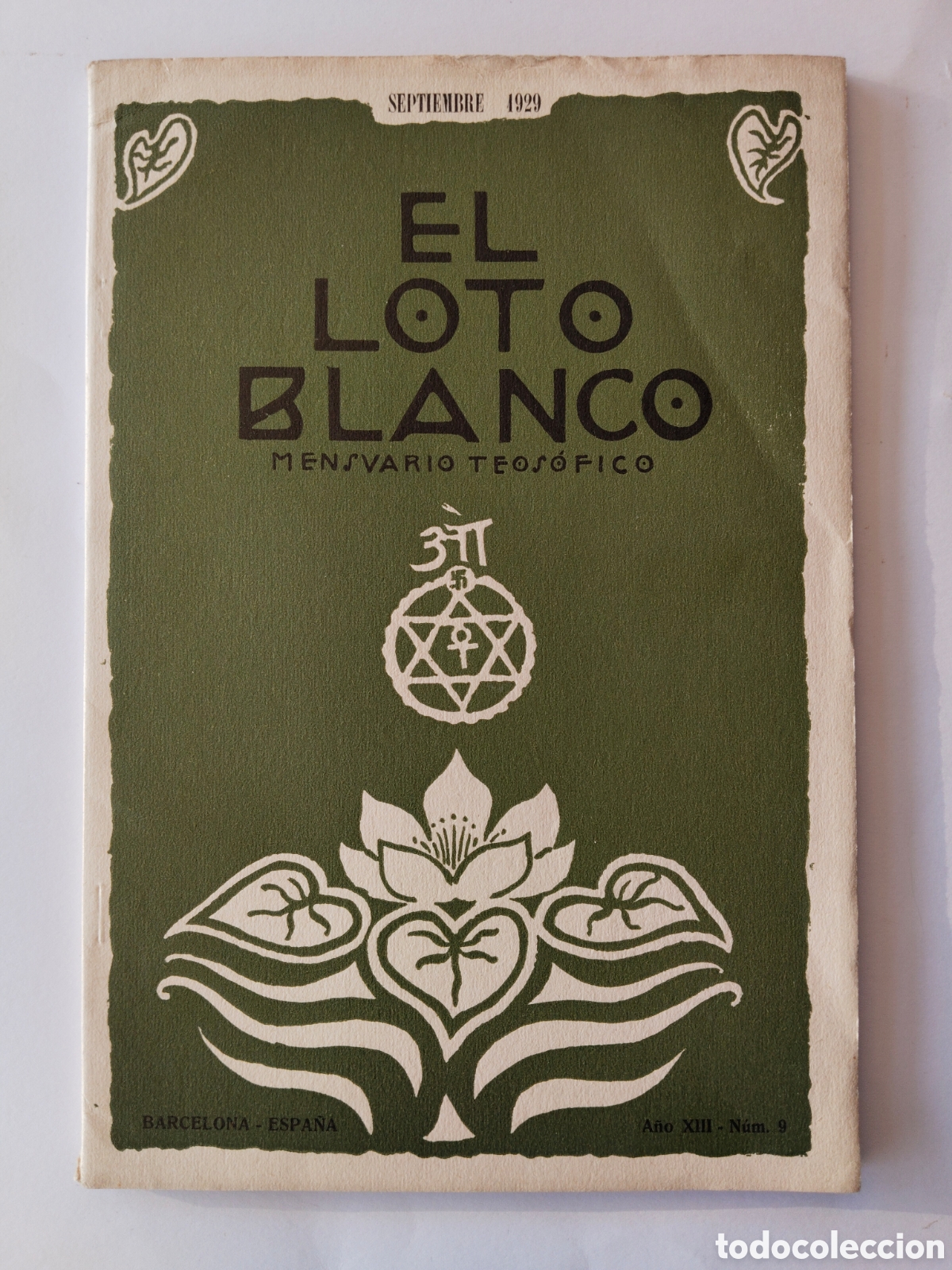 Coleccionismo de revistas y peri&oacute;dicos: ANTIGUO MENSUARIO TEOSOFICO - REVISTA EL LOTO BLANCO 1929 -