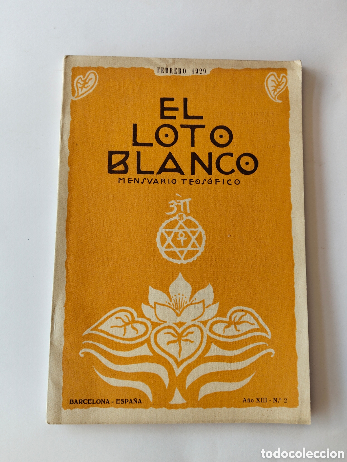 Coleccionismo de revistas y peri&oacute;dicos: ANTIGUO MENSUARIO TEOSOFICO - REVISTA EL LOTO BLANCO 1929 - La revista era el &oacute;rgano de relaci&oacute;n en