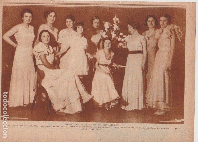 Coleccionismo de revistas y peri&oacute;dicos: La pianista Pilar Arnal y sus alumnas en Par&iacute;s - 1933