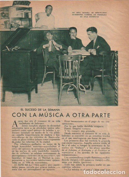 Coleccionismo de revistas y peri&oacute;dicos: Con la m&uacute;sica a otra parte / texto de humor Leandro Blanco, con C&eacute;sar Gonz&aacute;lez Ruano - 1933