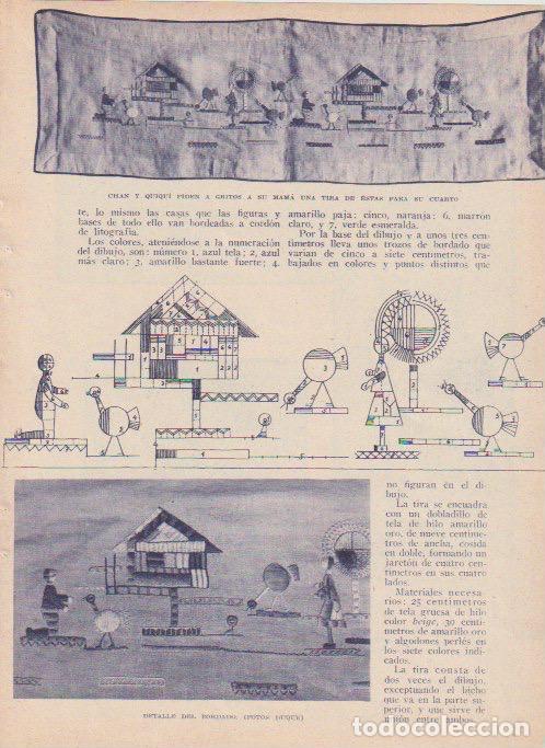 Coleccionismo de revistas y peri&oacute;dicos: * LABORES * Tira bordada para pared de cuarto de ni&ntilde;os - 1933