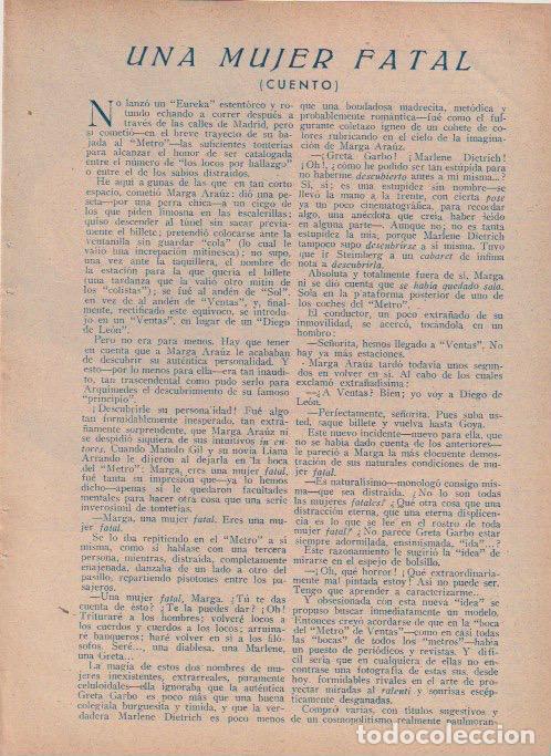Coleccionismo de revistas y peri&oacute;dicos: Una mujer fatal / Rosa Arciniega; dibujo de Cobos - 1933