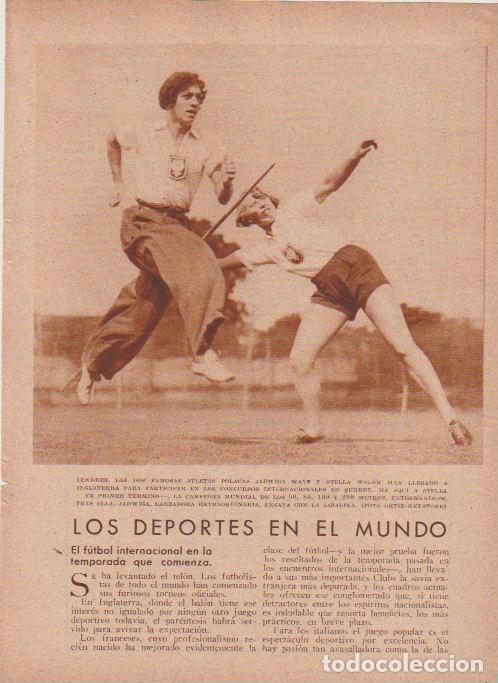 Coleccionismo de revistas y peri&oacute;dicos: * DEPORTES * Atletismo: Jadwiga Ways, Stella Wolsh; automovilismo: Eldridge, Eyston, Venley...- 1933
