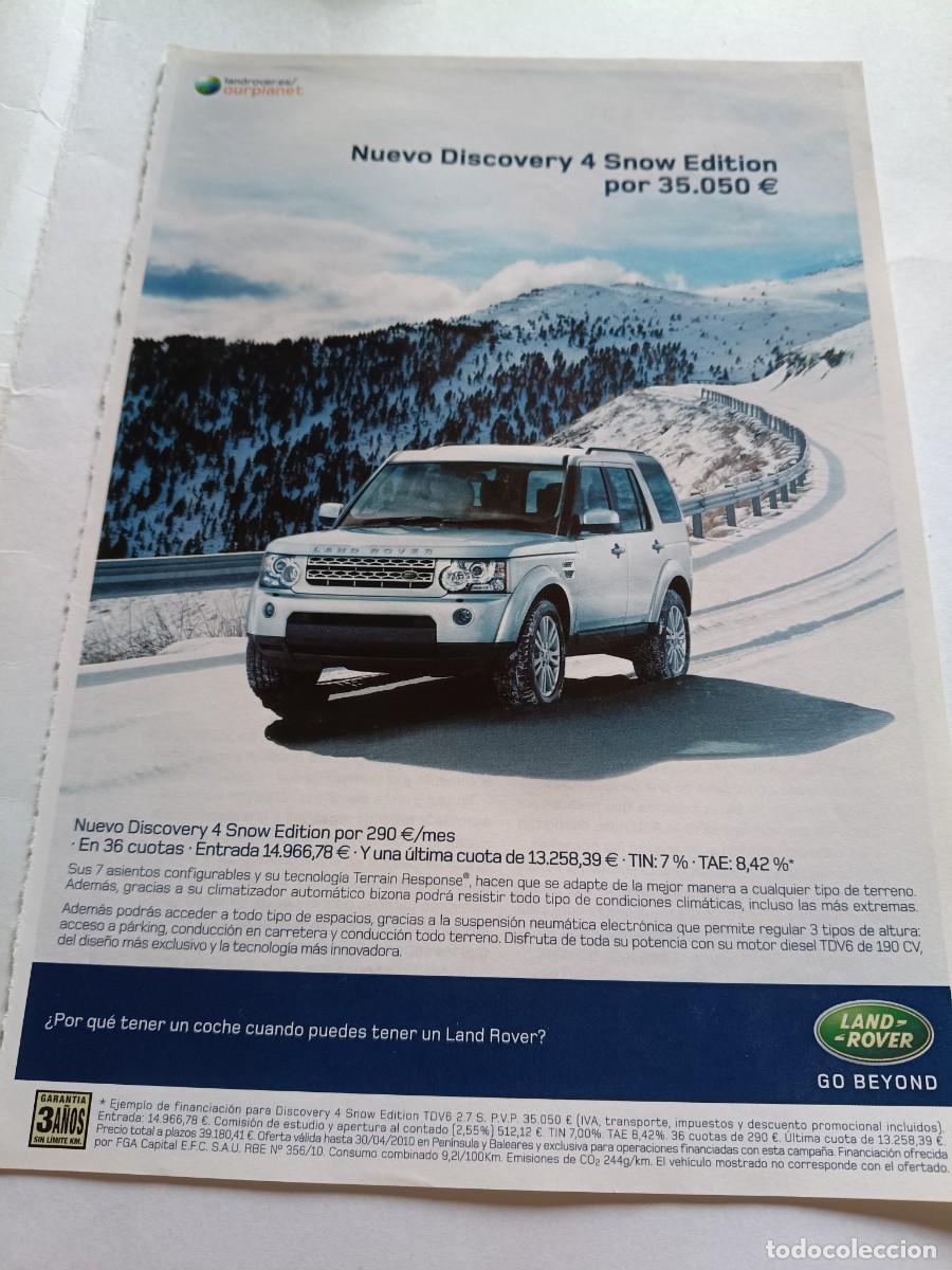 Coleccionismo de revistas y peri&oacute;dicos: ANUNCIO LAND-ROVER DISCOVERY 4 SNOW EDITION. 25,5X17,5 CM