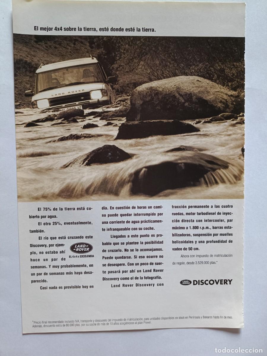 Coleccionismo de revistas y peri&oacute;dicos: ANUNCIO LAND-ROVER DISCOVERY EL MEJOR 4X4. 25,5X17,5 CM