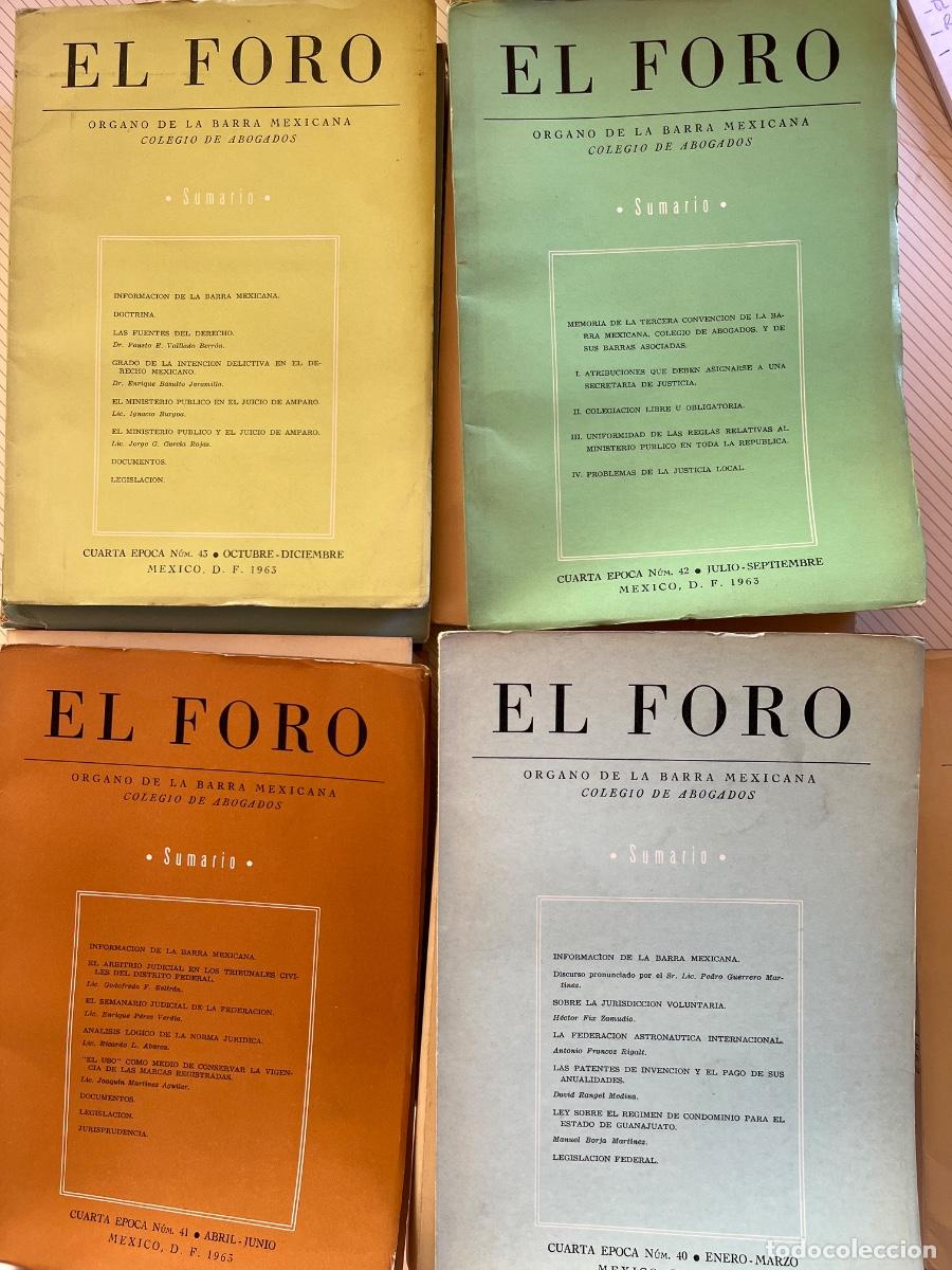Coleccionismo de revistas y peri&oacute;dicos: El Foro. &Oacute;rgano de la barra mexicana. Colegio de Abogados. N&uacute;m. 37-43, 4a &eacute;poca, 1962-63