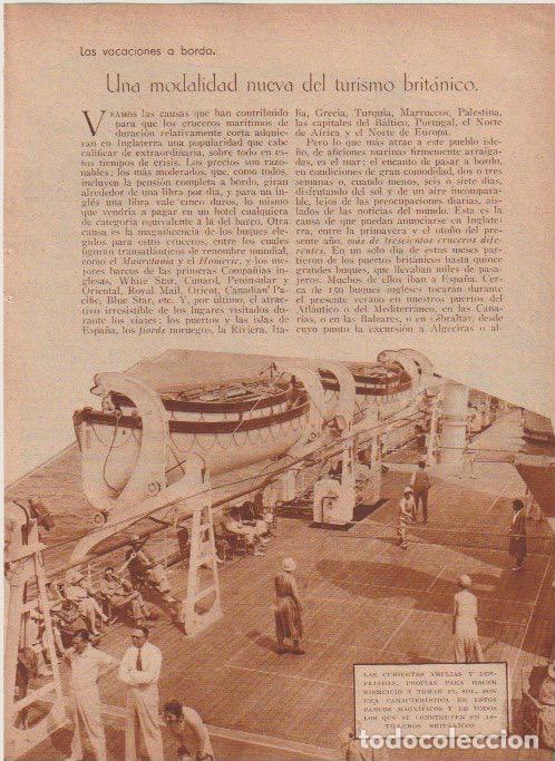 Coleccionismo de revistas y peri&oacute;dicos: * CRUCEROS MAR&Iacute;TIMOS * Una modalidad nueva del turismo brit&aacute;nico / Luis A. Bol&iacute;n - 1933