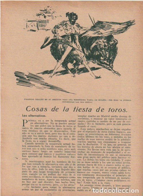 Coleccionismo de revistas y peri&oacute;dicos: * TOROS Y TOREROS * alternativas, feria de Bilbao, cogida de Jos&eacute; Amor&oacute;s - 1933