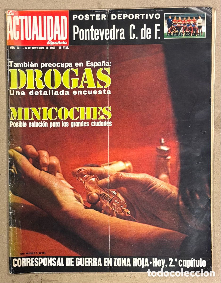 Coleccionismo de revistas y peri&oacute;dicos: LA ACTUALIDAD ESPA&Ntilde;OLA N&deg; 931 (1969). CON POSTER DEL PONTEVEDRA CF, REVISTA COMPLETA.