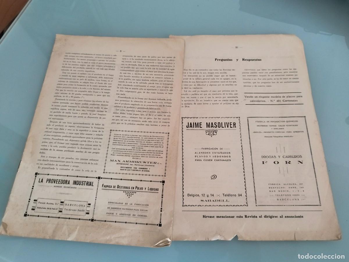 Coleccionismo de revistas y peri&oacute;dicos: p&aacute;ginas interiores de una antigua revista t&eacute;cnica o comercial en espa&ntilde;ol.