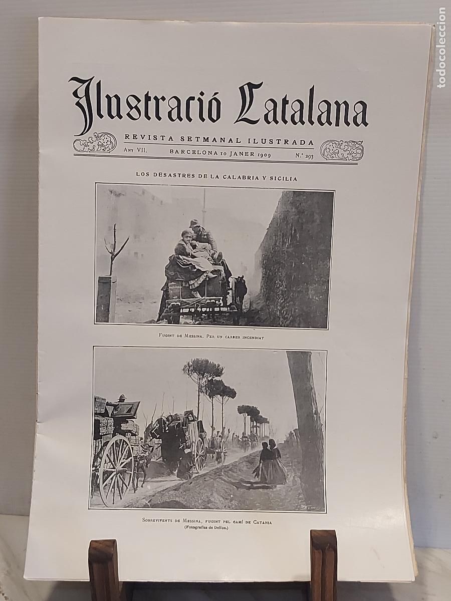 Coleccionismo de revistas y peri&oacute;dicos: A&Ntilde;O 1909 !! | ILUSTRACI&Oacute; CATALANA N.&ordm; 293 | TERREMOTO DE MESSINA | SOBRECUBIERTA ORIGINAL