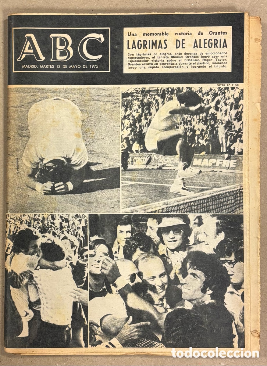 Coleccionismo de revistas y peri&oacute;dicos: ABC (13 DE MAYO DE 1973). VICTORIA MANUEL ORANTES EN COPA DAVIS. PERI&Oacute;DICO COMPLETO.
