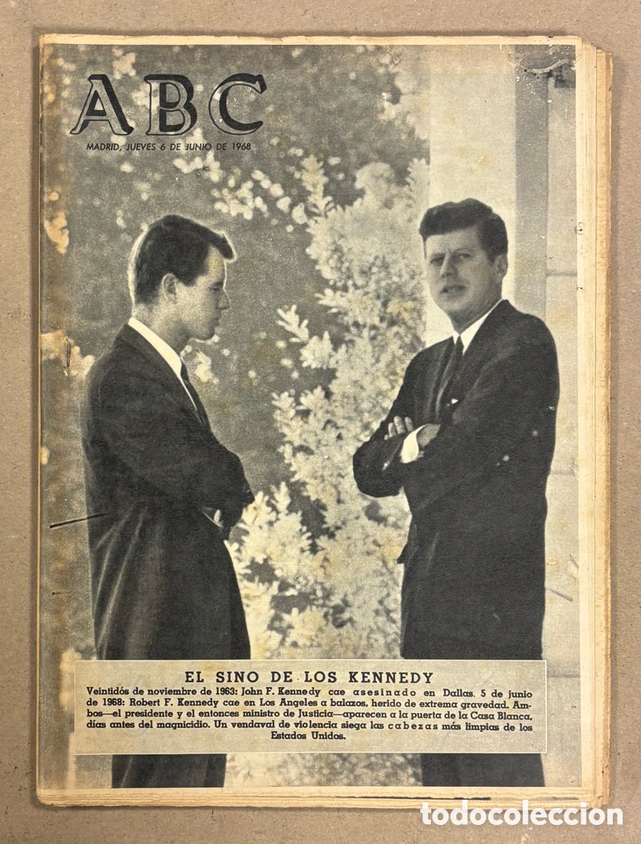 Coleccionismo de revistas y peri&oacute;dicos: ABC (6 DE JUNIO DE 1968). ATENTANDO A BOB KENNEDY. PERI&Oacute;DICO COMPLETO.