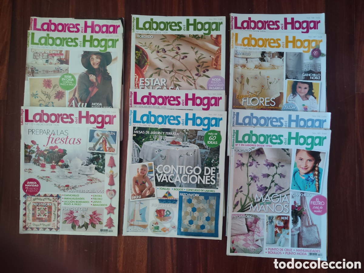 Coleccionismo de revistas y peri&oacute;dicos: Lote 10 Revistas Labores del Hogar - N&uacute;ms. 585 a 595 (Labores, Bordado, Ganchillo, Punto)