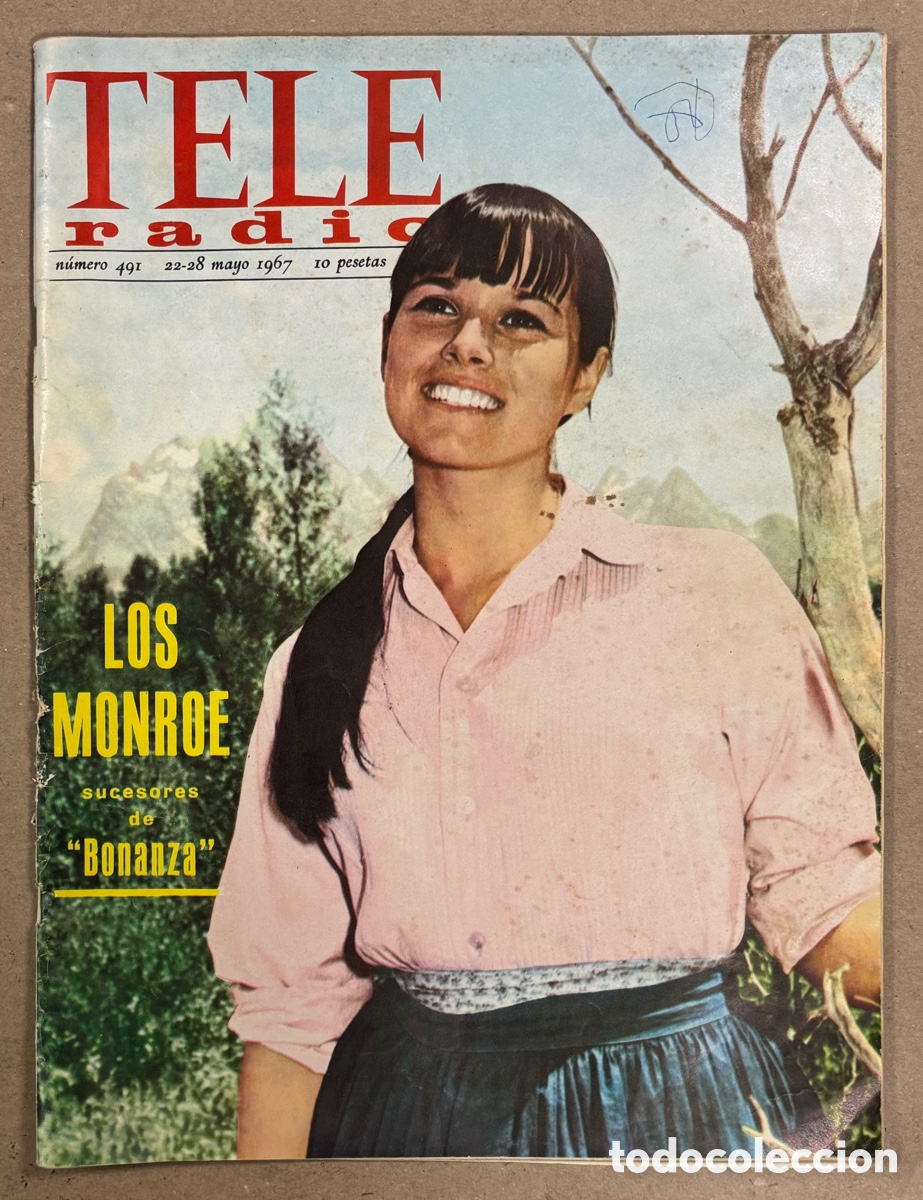 Coleccionismo de revistas y peri&oacute;dicos: TELE RADIO N&deg; 491 (1967). LOS MONROE, FIORELLA FALTOYANO, CANNES 1967, KENNEDY,&hellip;
