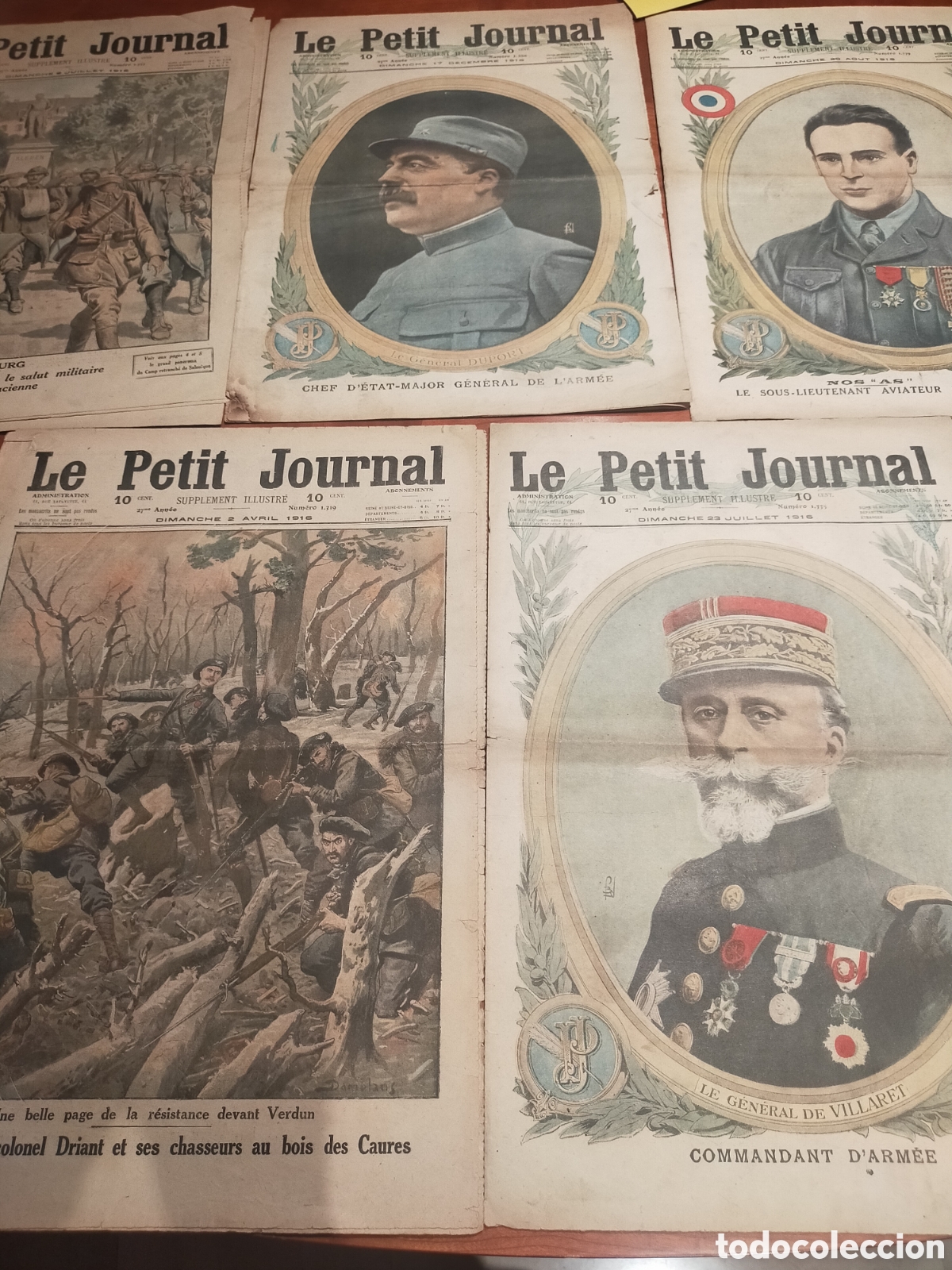Coleccionismo de revistas y peri&oacute;dicos: 5 peri&oacute;dicos Le petit Journal 1916