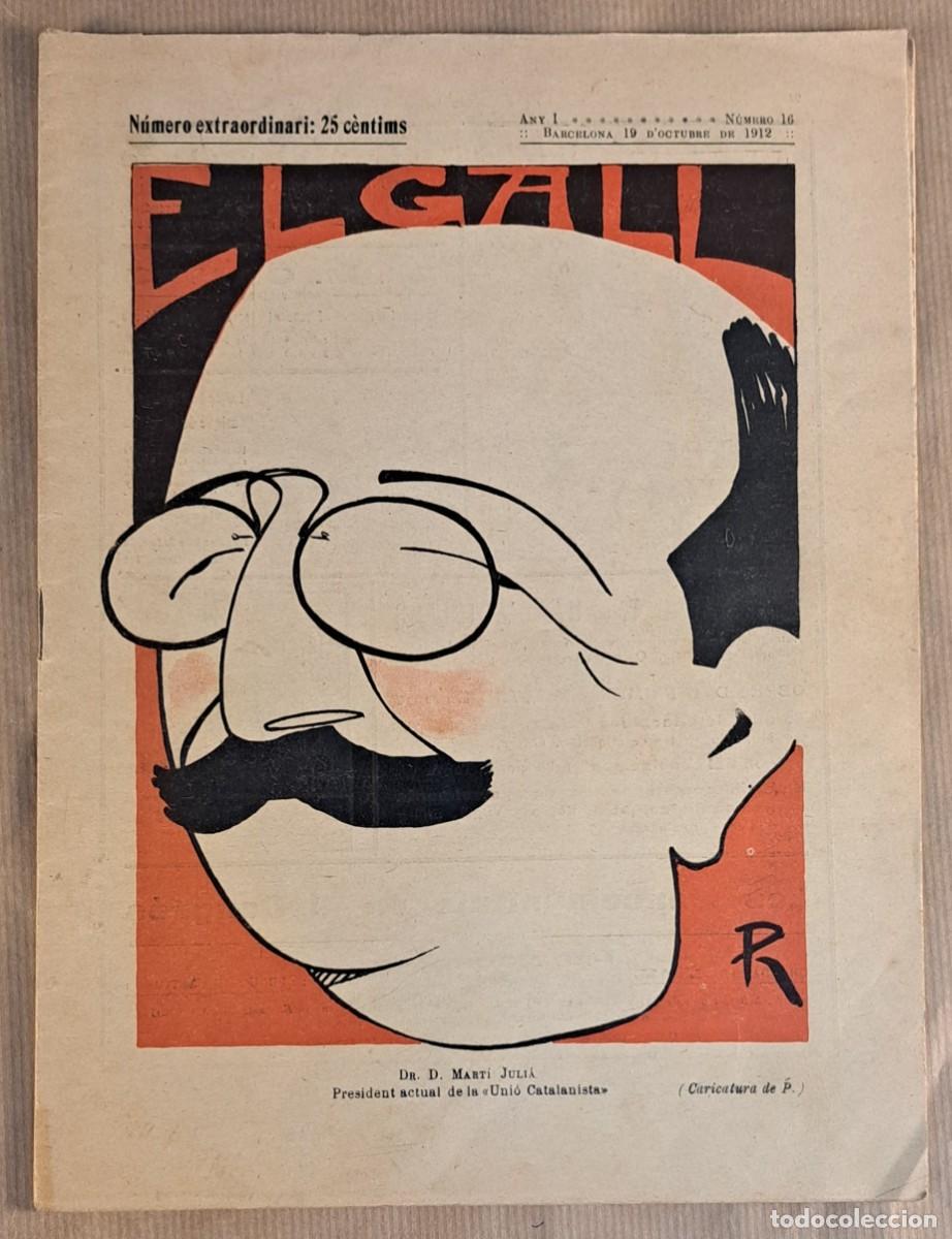 Collezionismo di Riviste e Giornali: El Gall, Any I N&uacute;m. 16, Setmanari Nacionalista, (Barcelona, 1912)