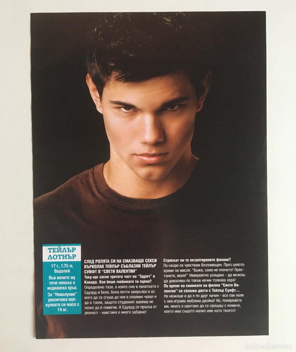 Coleccionismo de revistas y peri&oacute;dicos: Taylor Lautner Jacob Black Twilight Mini Poster & Article Clipping A5 - Joy Magazine Bulgaria Movie