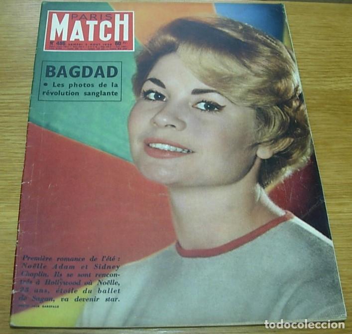 Coleccionismo de revistas y peri&oacute;dicos: Revista Francesa PARIS MATCH n&ordm; 486 Portada NO&Euml;LLE ADAM 1958 INGRID BERGMAN VENECIA BAGDAD