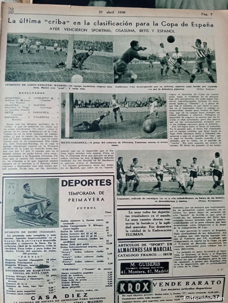 Coleccionismo de revistas y peri&oacute;dicos: REVISTA A&Ntilde;O 1936 OSASUNA FUTBOL ALENTEJO PAMPLONA PLASENCIA VILLANUEVA D CORDOBA LORCA INCHAURRONDO