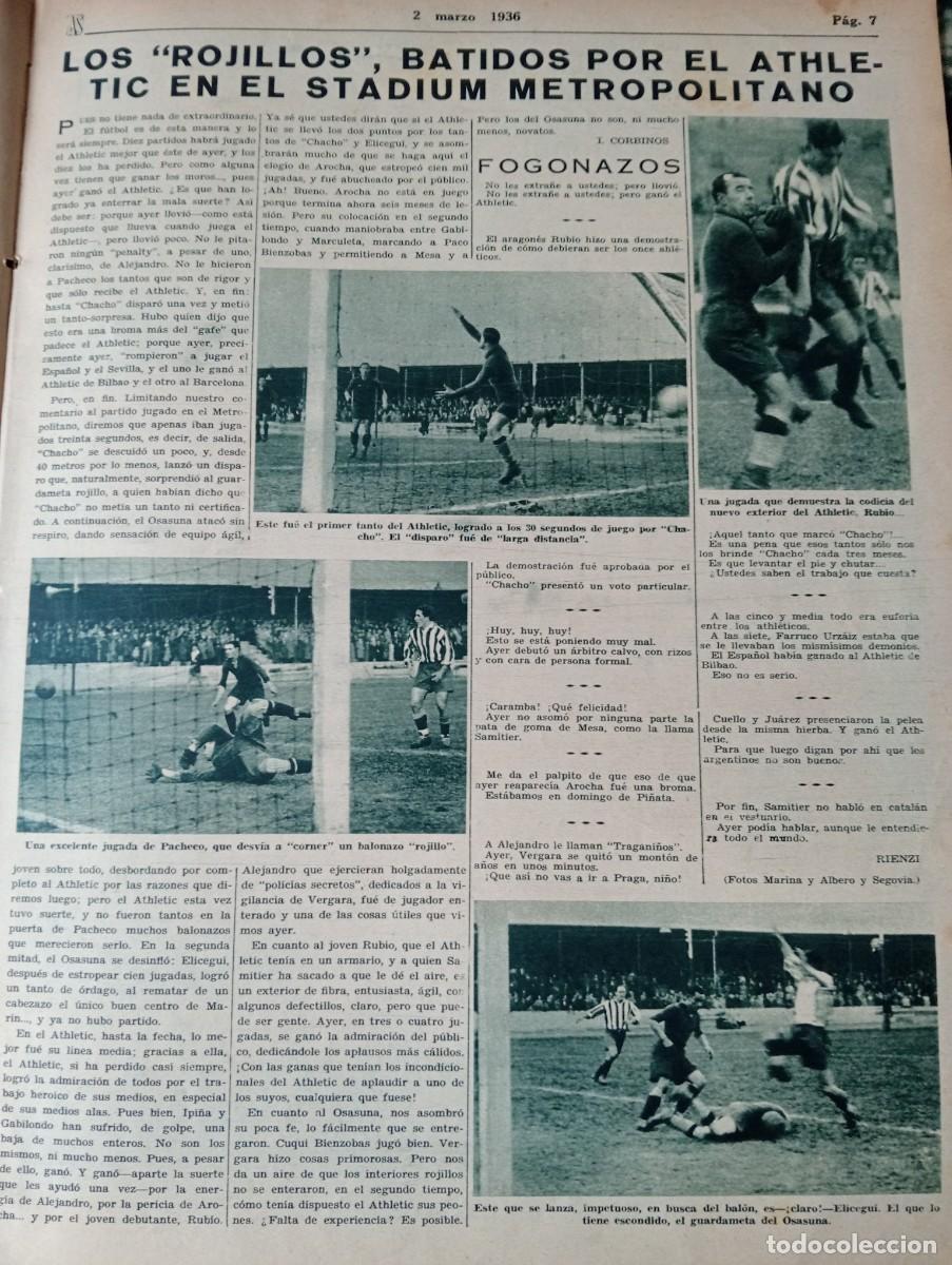 Coleccionismo de revistas y peri&oacute;dicos: REVISTA A&Ntilde; 1936 SALON DEL AUTOMOVIL EN BERLIN HITLER RACING CLUB MALAGA ELICEGUI PORTERO DEL OSASUNA