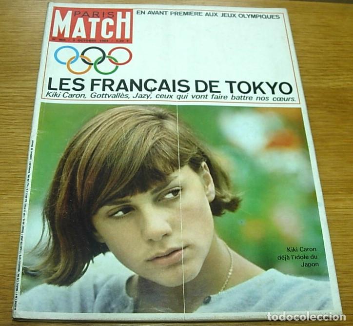 Coleccionismo de revistas y peri&oacute;dicos: Revista Francesa PARIS MATCH n&ordm; 808 CHRISTINE KIKI CARON Juegos Ol&iacute;mpicos Tokyo '64 CHAPLIN MAO FORD