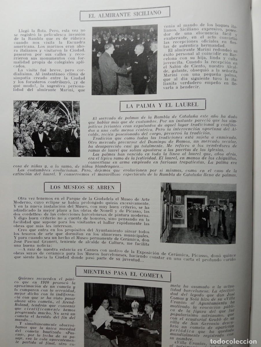 Coleccionismo de revistas y peri&oacute;dicos: REVISTA A&Ntilde;O 1957 PORCIOLES EN MONTSERRAT CON EL ABAD ESCARRE EXPOSICION DE PICASSO EN BARCELONA