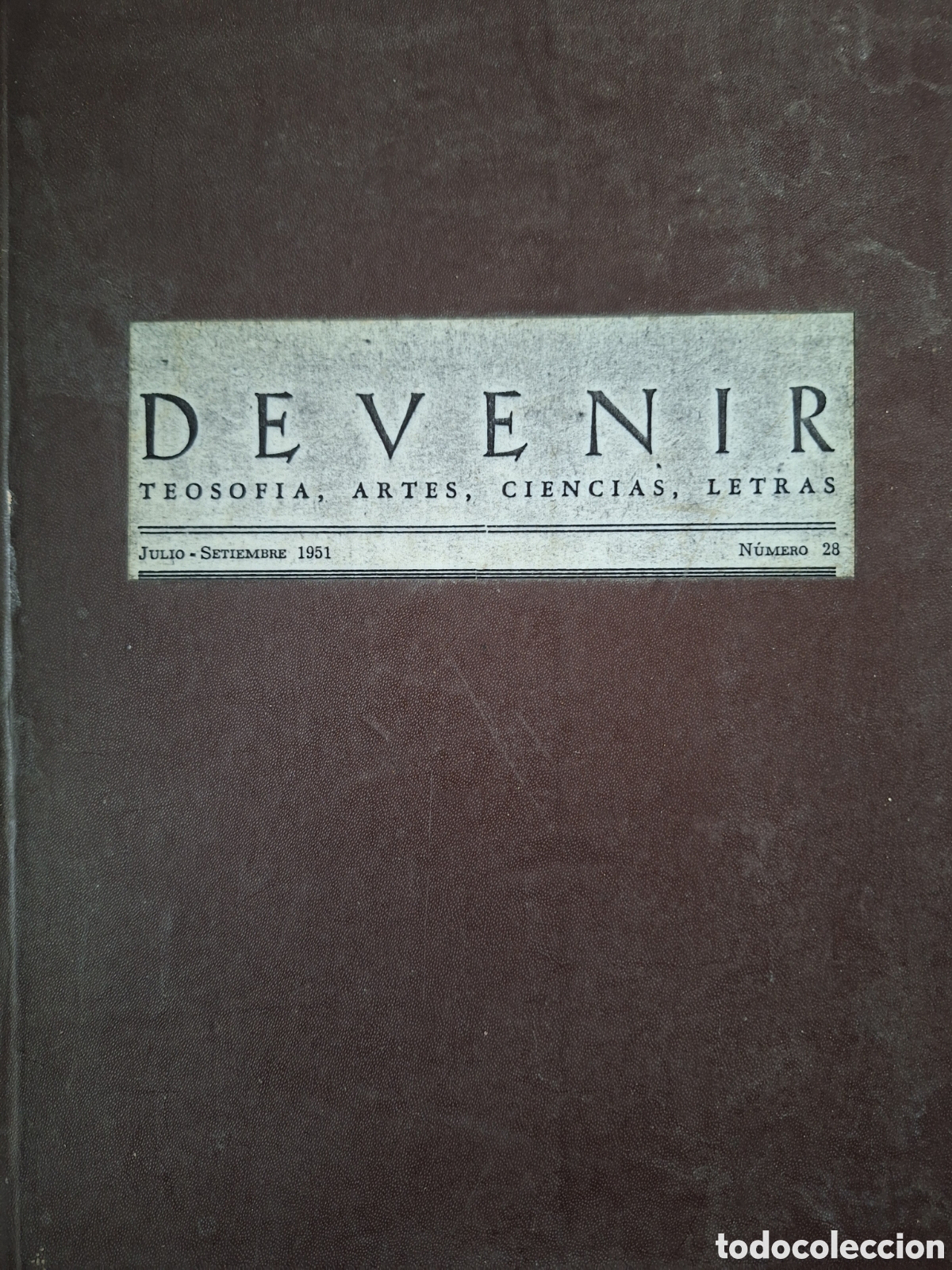 Coleccionismo de revistas y peri&oacute;dicos: REVISTA TEOSOFICA DE URUGUAY DEVENIR No 28 ARTES CIENCIAS LETRAS