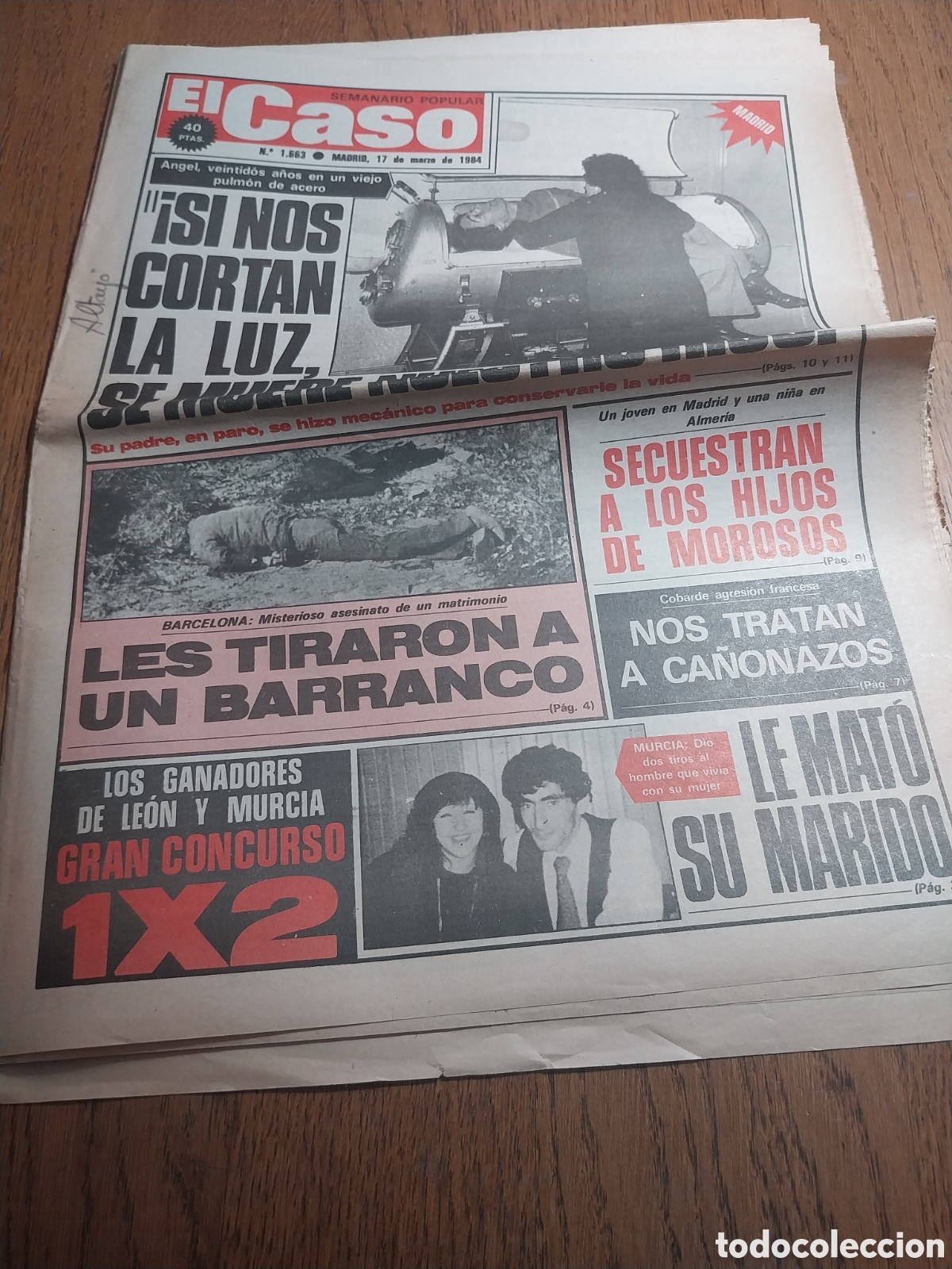 Coleccionismo de revistas y peri&oacute;dicos: EL CASO 1984 SAN ANTON CARTAGENA. ATRACABAN LOS VIERNES ALBACETE