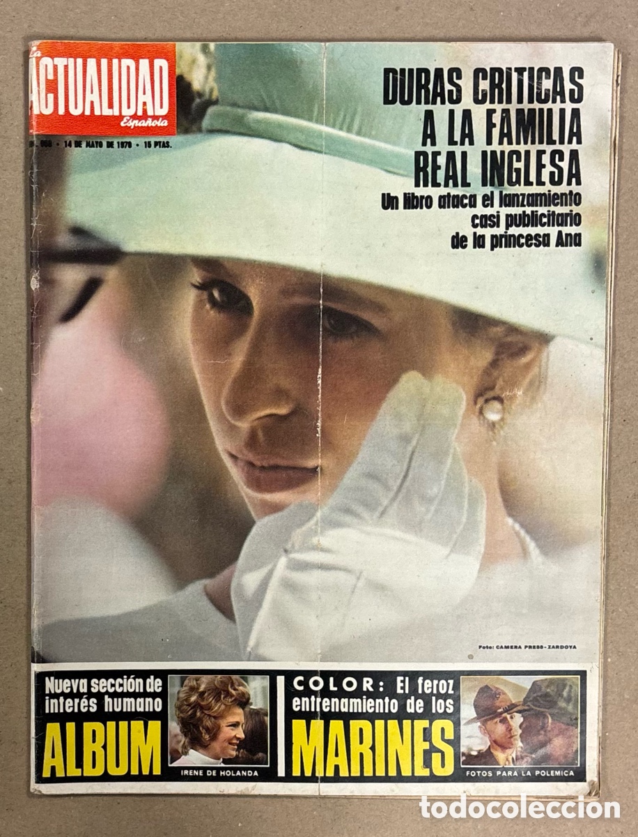 Collectionnisme de Revues et Journaux: LA ACTUALIDAD ESPA&Ntilde;OLA N&deg; 958 (1970). MAREA NEGRA VIGO, MASSIEL, FAMILIA REAL INGLESA, SIMCA 900,&hellip;