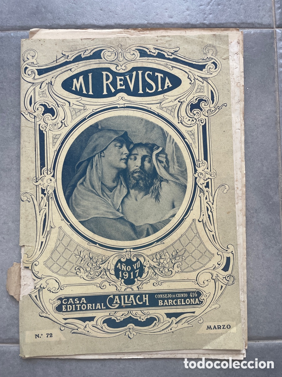 Collection Magazines and Newspapers: Mi revista. A&ntilde;o 1917. Marzo, n&uacute;mero 72. Partituras, patrones bordado, p&oacute;ster central a color.